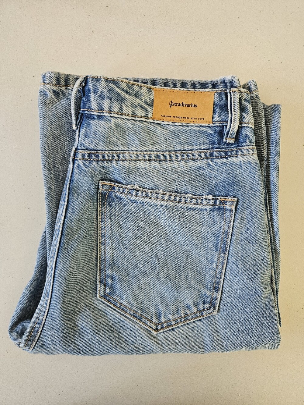Stradivarius Jeans Womens 2 Tall Blue 90s Dad Wide Leg High Rise.
